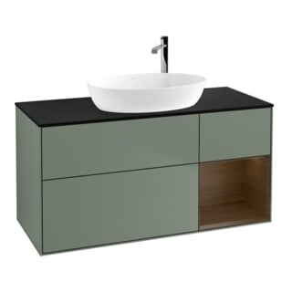 V&B Waschtischunterschrank Finion 120cm, Pl bla m, Reg wal ven, Oli. m Lac