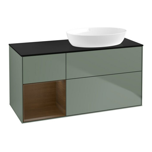 V&B Waschtischunterschrank Finion 120cm, Pl bla m, Reg wal ven, Oli. m Lac