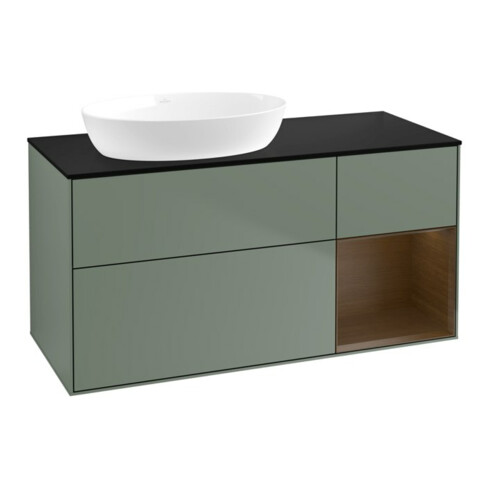 V&B Waschtischunterschrank Finion 120cm, Pl bla m, Reg wal ven, Oli. m Lac