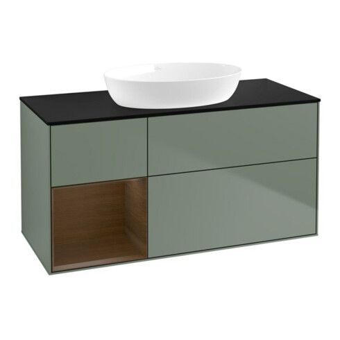 V&B Waschtischunterschrank Finion 120cm, Pl bla m, Reg wal ven, Oli. m Lac