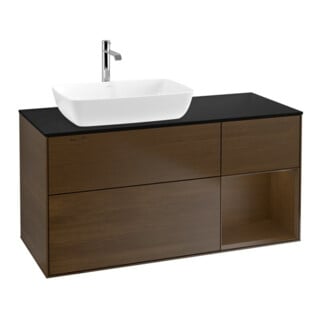 V&B Waschtischunterschrank Finion 120cm, Pl bla m, Reg wal ven, wal ven