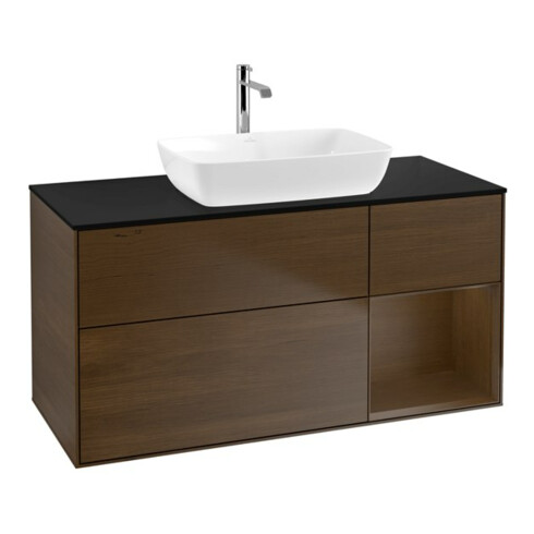 V&B Waschtischunterschrank Finion 120cm, Pl bla m, Reg wal ven, wal ven