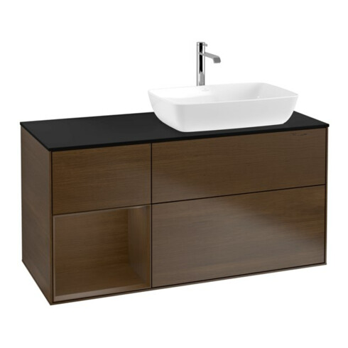 V&B Waschtischunterschrank Finion 120cm, Pl bla m, Reg wal ven, wal ven