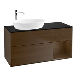 V&B Waschtischunterschrank Finion 120cm, Pl bla m, Reg wal ven, wal ven