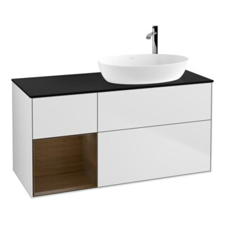 V&B Waschtischunterschrank Finion 120cm, Pl bla m, Reg wal ven, wh. m Lac