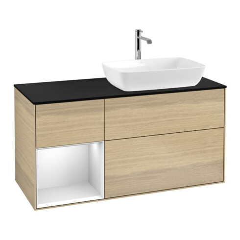 V&B Waschtischunterschrank Finion 120cm, Pl bla m, Reg wh. m Lac, Oa ven