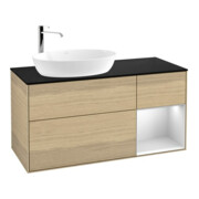 V&B Waschtischunterschrank Finion 120cm, Pl bla m, Reg wh. m Lac, Oa ven
