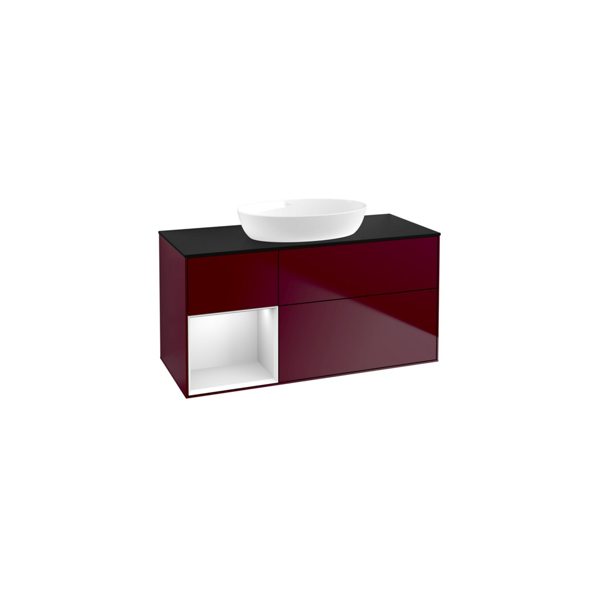 V&B Waschtischunterschrank Finion 120cm, Pl bla m, Reg wh. m Lac, Peo m ; Villeroy & Boch