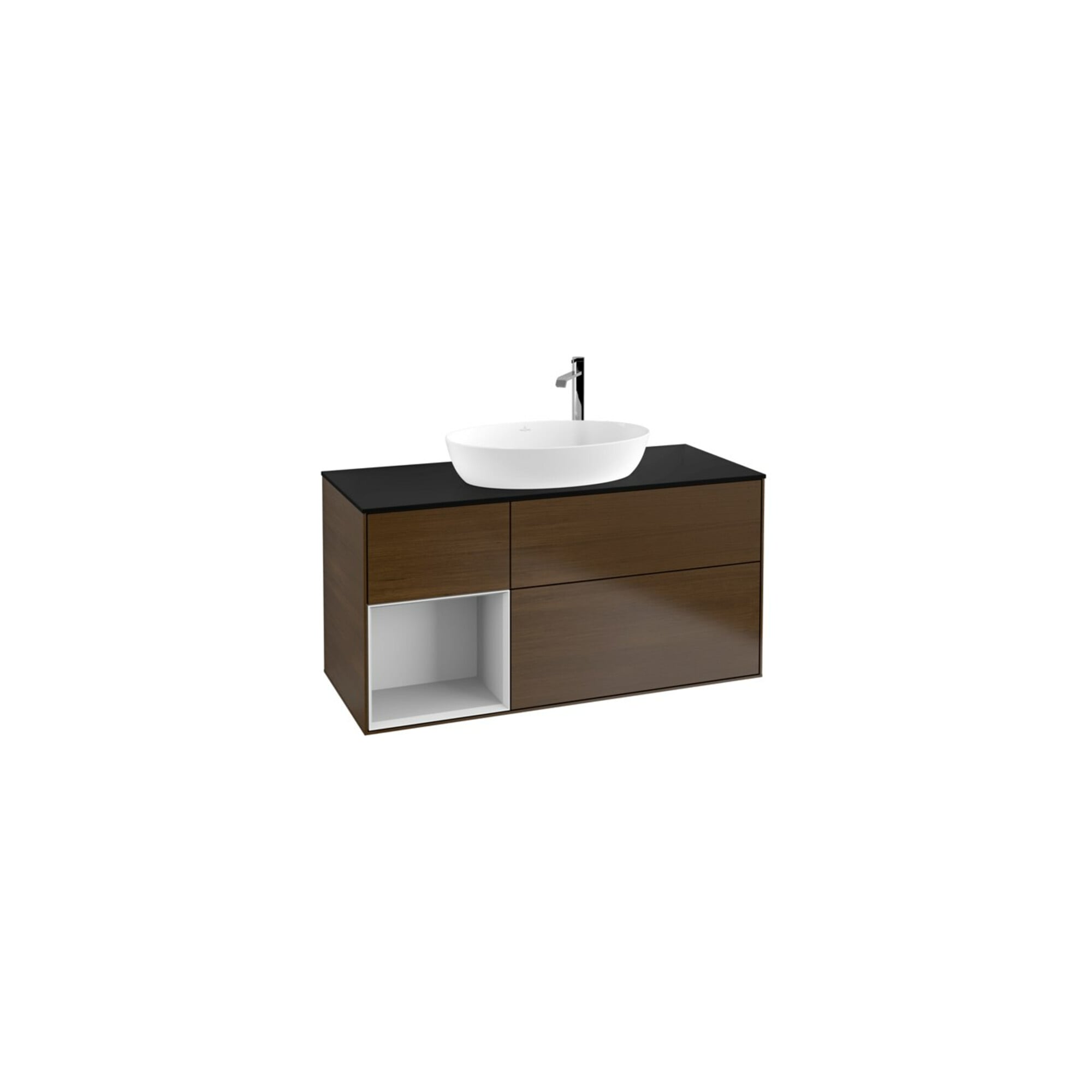 V&B Waschtischunterschrank Finion 120cm, Pl bla m, Reg wh. m Lac, wal ven ; Villeroy & Boch