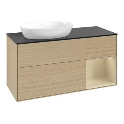 V&B Waschtischunterschrank Finion 120cm, Pl bla m, si Gr m Lac, Oa ven