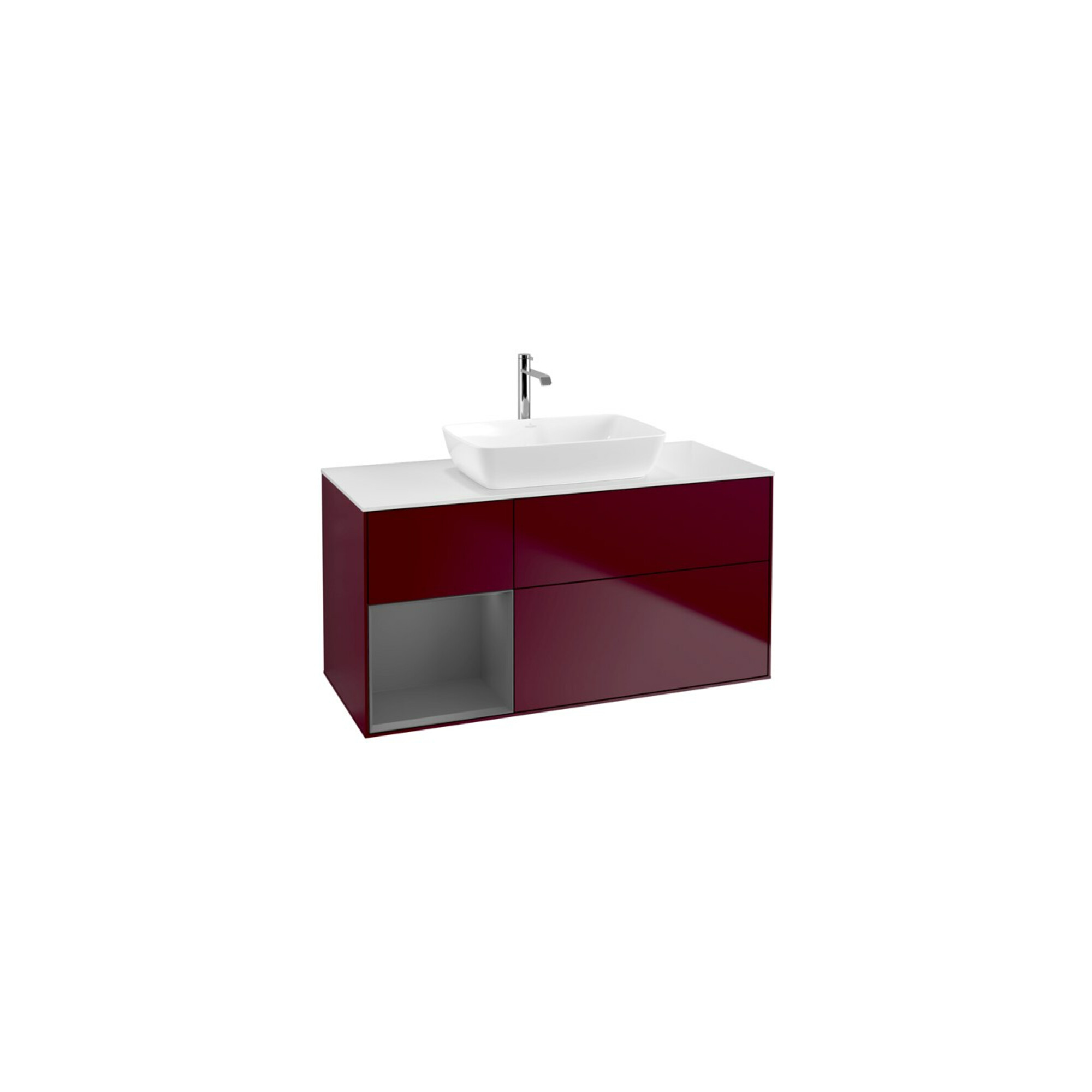 V&B Waschtischunterschrank Finion 120cm, Pl w m, Reg Anthrac. m Lac, Peo m ; Villeroy & Boch