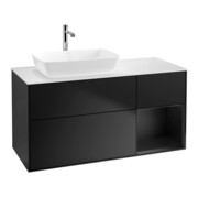 V&B Waschtischunterschrank Finion 120cm, Pl w m, Reg bla m Lac, bla m Lac