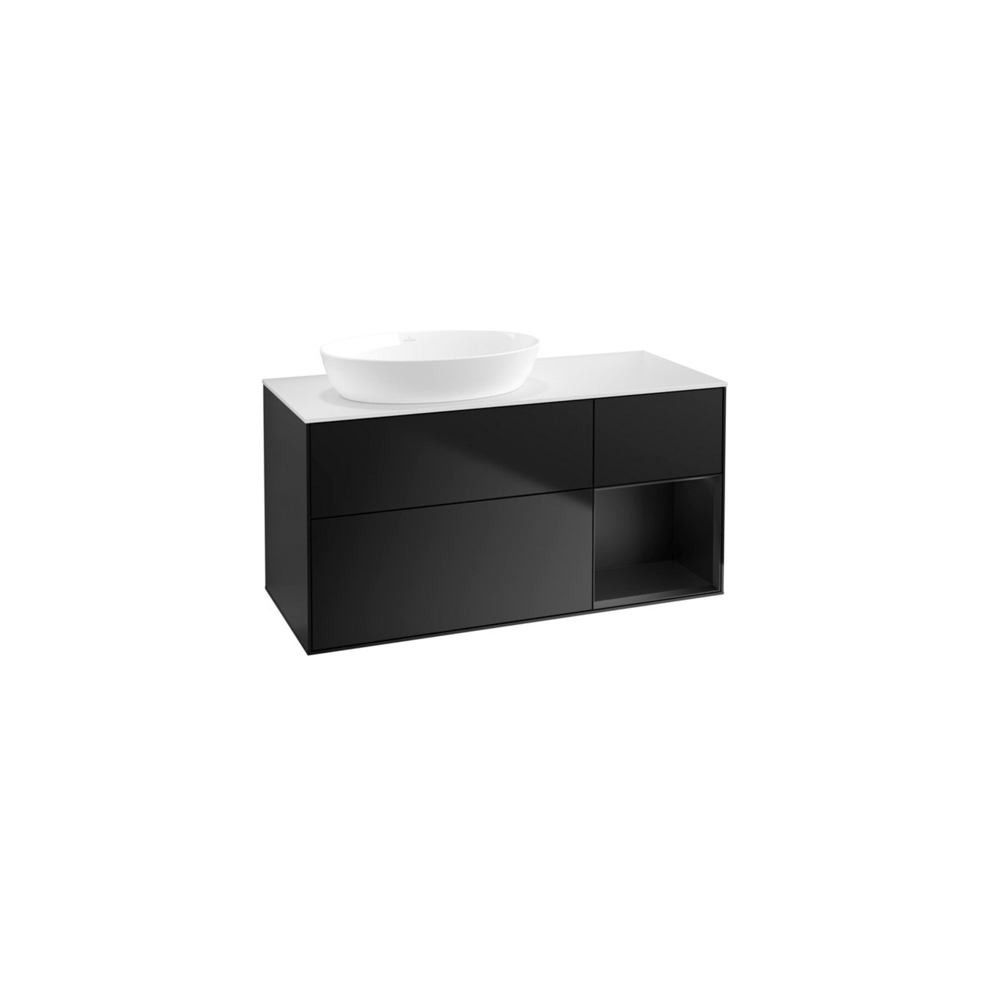 V&B Waschtischunterschrank Finion 120cm, Pl w m, Reg bla m Lac, bla m Lac ; Villeroy & Boch