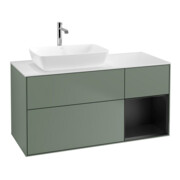 V&B Waschtischunterschrank Finion 120cm, Pl w m, Reg bla m Lac, Oli. m Lac