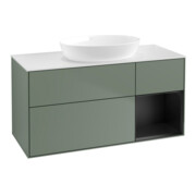 V&B Waschtischunterschrank Finion 120cm, Pl w m, Reg bla m Lac, Oli. m Lac
