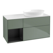 V&B Waschtischunterschrank Finion 120cm, Pl w m, Reg bla m Lac, Oli. m Lac