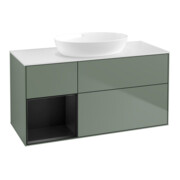 V&B Waschtischunterschrank Finion 120cm, Pl w m, Reg bla m Lac, Oli. m Lac