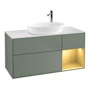 V&B Waschtischunterschrank Finion 120cm, Pl w m, Reg gol m Lac, Oli. m Lac