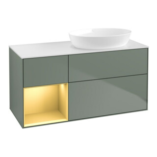 V&B Waschtischunterschrank Finion 120cm, Pl w m, Reg gol m Lac, Oli. m Lac