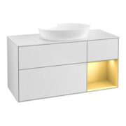 V&B Waschtischunterschrank Finion 120cm, Pl w m, Reg gol m Lac, wh. m Lac