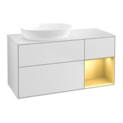 V&B Waschtischunterschrank Finion 120cm, Pl w m, Reg gol m Lac, wh. m Lac