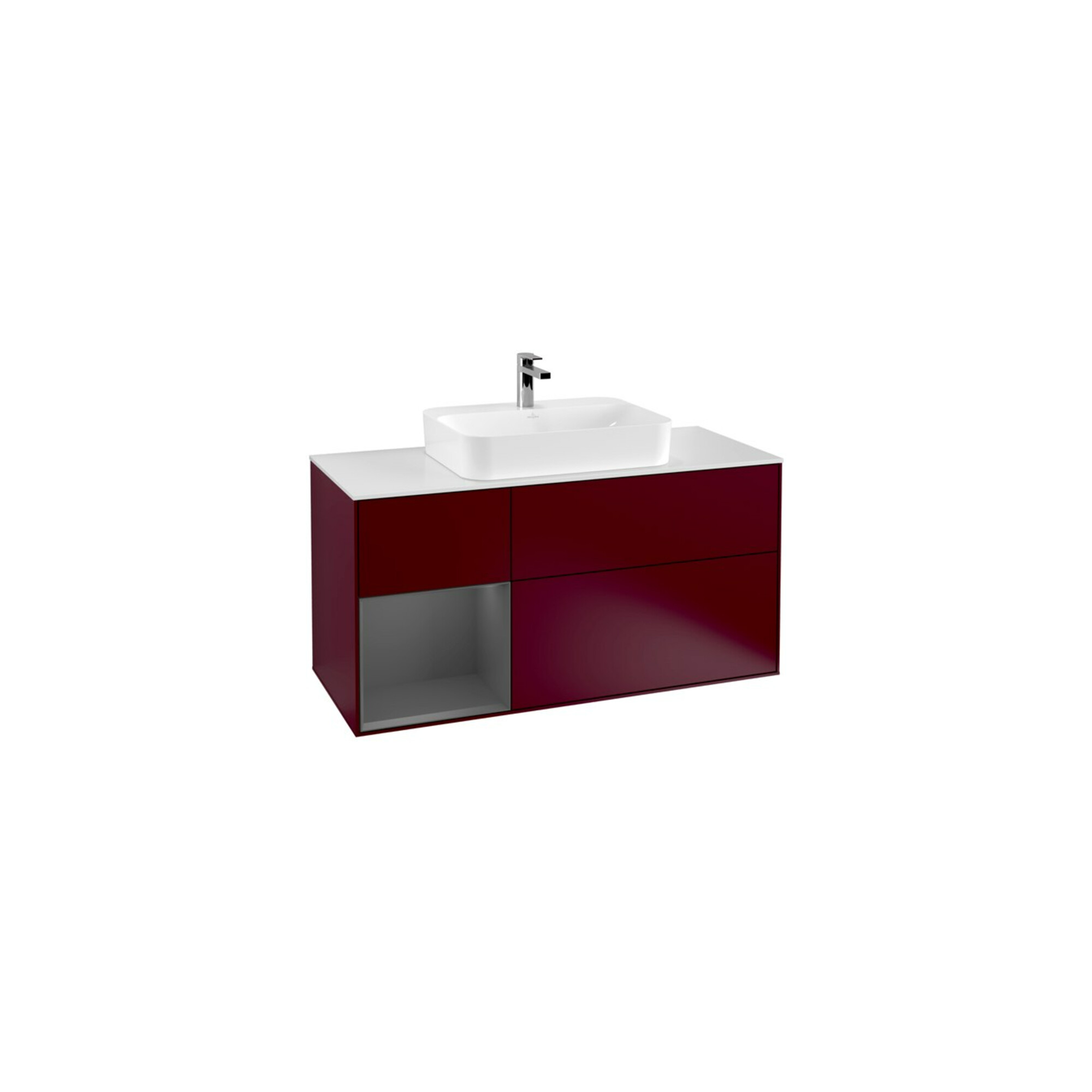 V&B Waschtischunterschrank Finion 120cm, Pl w m, Reg li Anthrac. m, Peo m ; Villeroy & Boch