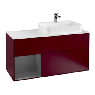 V&B Waschtischunterschrank Finion 120cm, Pl w m, Reg li Anthrac. m, Peo m