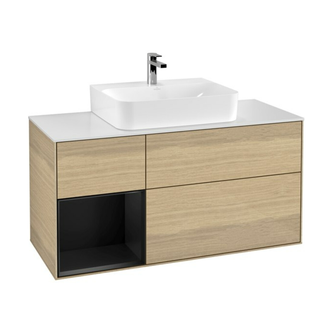 V&B Waschtischunterschrank Finion 120cm, Pl w m, Reg li bla m Lac, Oa ven