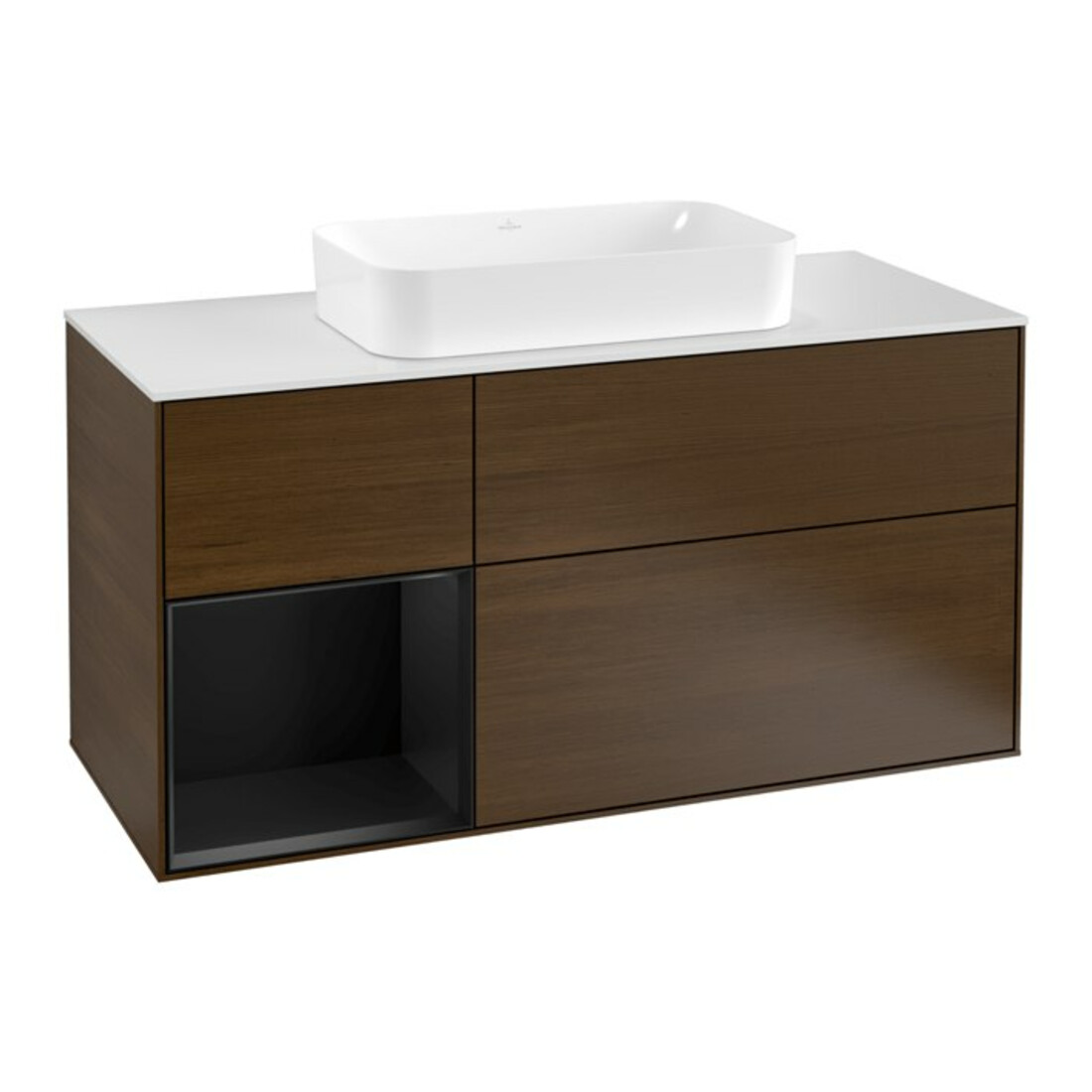 V&B Waschtischunterschrank Finion 120cm, Pl w m, Reg li bla m Lac, wal ven