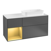 V&B Waschtischunterschrank Finion 120cm, Pl w m, Reg li gol m, Anthrac. m
