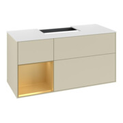 V&B Waschtischunterschrank Finion 120cm, Pl w m, Reg li gol m, si Gr m Lac