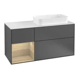V&B Waschtischunterschrank Finion 120cm, Pl w m, Reg li Oa ven, Anthrac. m