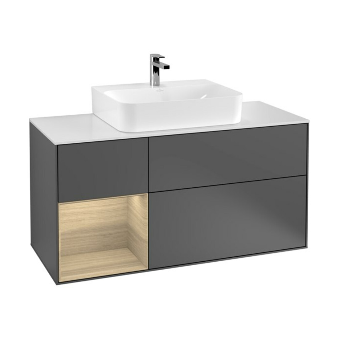 V&B Waschtischunterschrank Finion 120cm, Pl w m, Reg li Oa ven, Anthrac. m