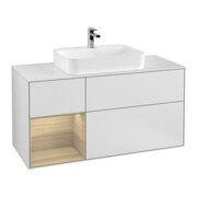 V&B Waschtischunterschrank Finion 120cm, Pl w m, Reg li Oa ven, wh. m Lac