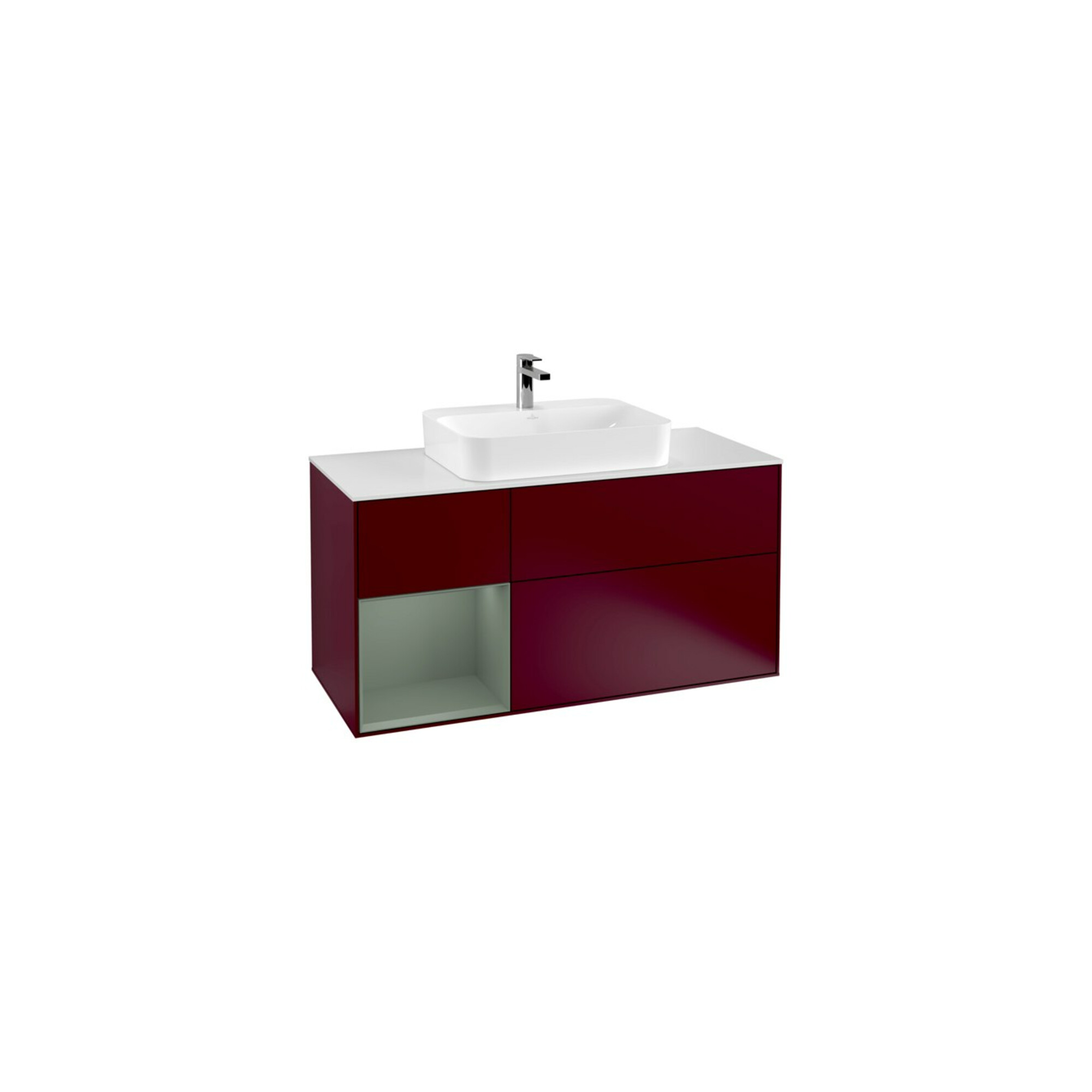 V&B Waschtischunterschrank Finion 120cm, Pl w m, Reg li Oli. m Lac, Peo m ; Villeroy & Boch