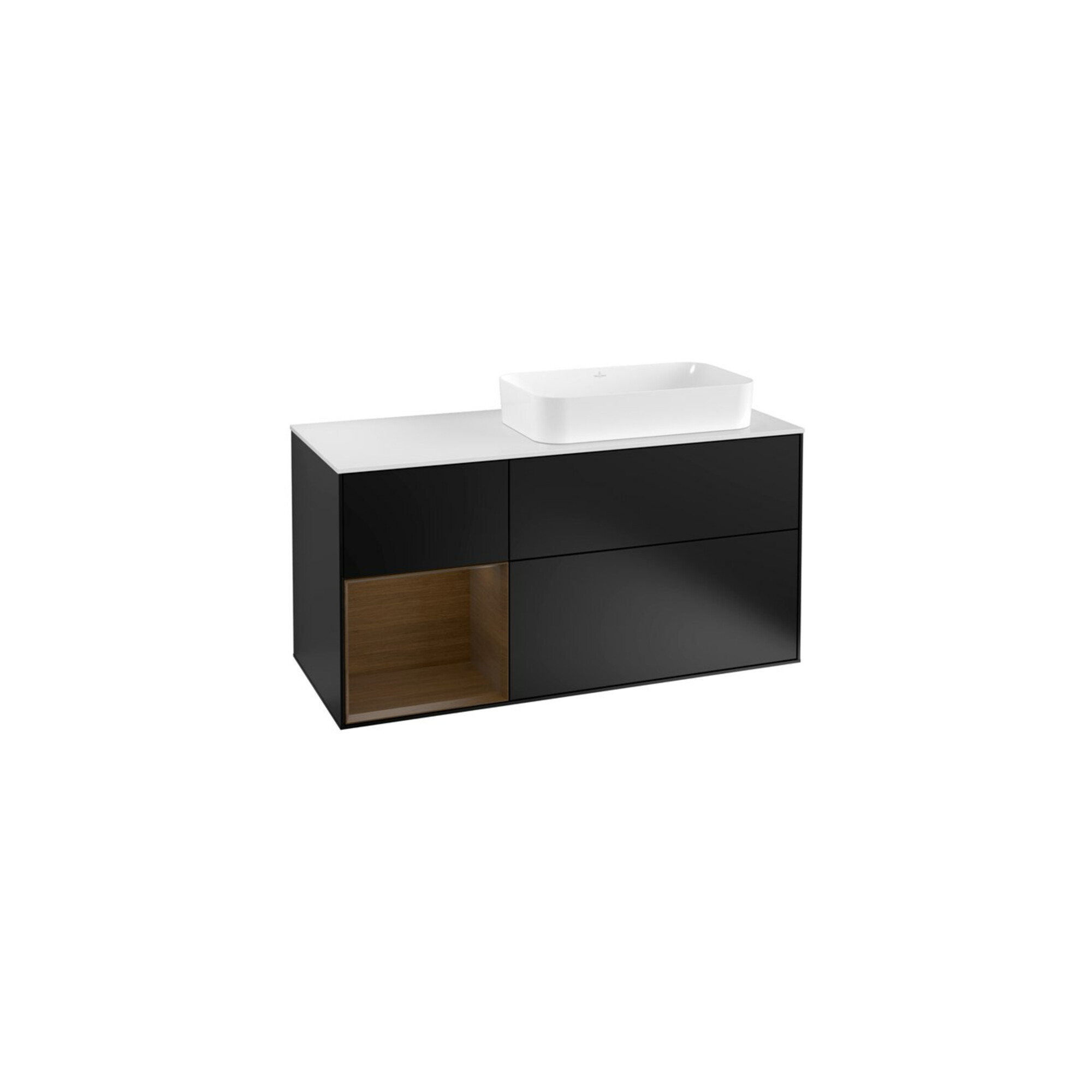 V&B Waschtischunterschrank Finion 120cm, Pl w m, Reg li wal ven, bla m Lac ; Villeroy & Boch