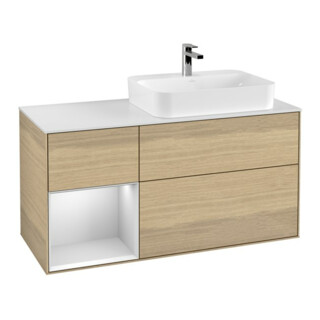 V&B Waschtischunterschrank Finion 120cm, Pl w m, Reg li wh. m Lac, Oa ven
