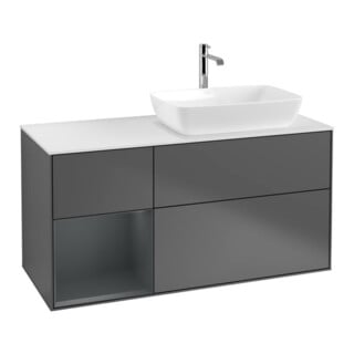 V&B Waschtischunterschrank Finion 120cm, Pl w m, Reg md m Lac, Anthrac. m