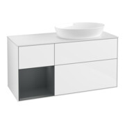 V&B Waschtischunterschrank Finion 120cm, Pl w m, Reg md m Lac, glo wh. Lac