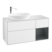 V&B Waschtischunterschrank Finion 120cm, Pl w m, Reg md m Lac, glo wh. Lac
