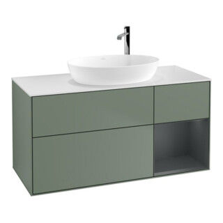 V&B Waschtischunterschrank Finion 120cm, Pl w m, Reg md m Lac, Oli. m Lac