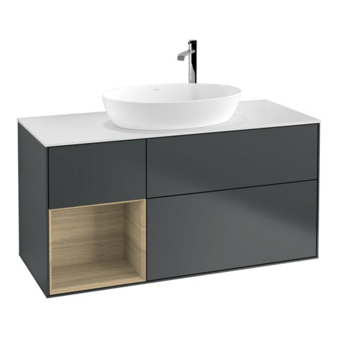 V&B Waschtischunterschrank Finion 120cm, Pl w m, Reg Oa ven, md bl. m Lac