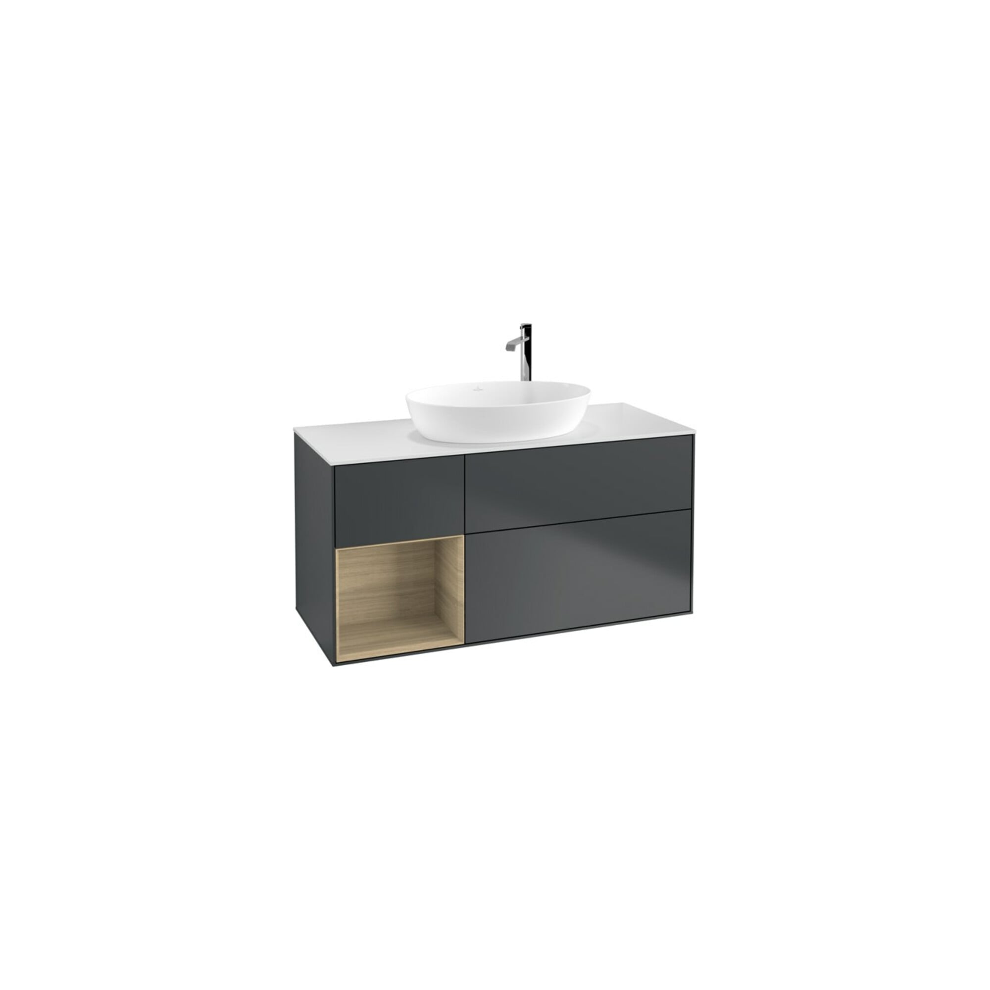 V&B Waschtischunterschrank Finion 120cm, Pl w m, Reg Oa ven, md bl. m Lac ; Villeroy & Boch