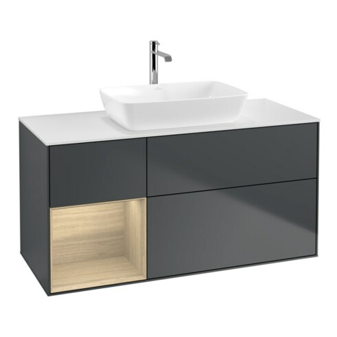 V&B Waschtischunterschrank Finion 120cm, Pl w m, Reg Oa ven, md bl. m Lac