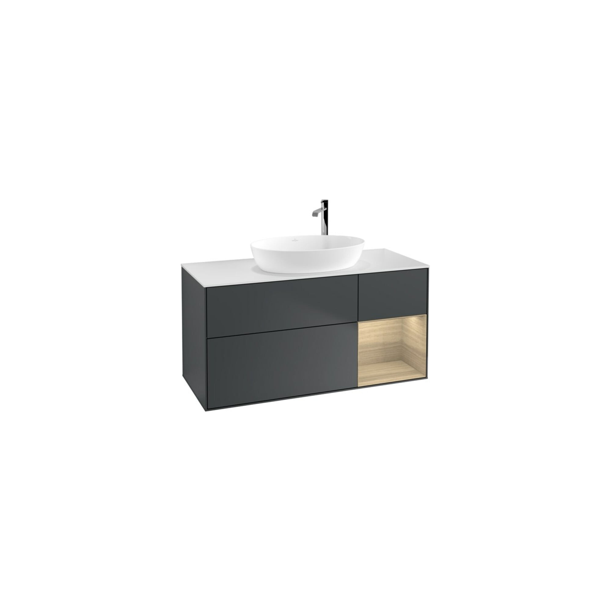 V&B Waschtischunterschrank Finion 120cm, Pl w m, Reg Oa ven, md bl. m Lac ; Villeroy & Boch