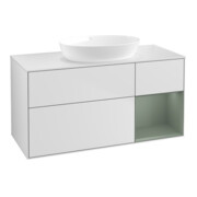 V&B Waschtischunterschrank Finion 120cm, Pl w m, Reg Oli. m Lac, wh. m Lac