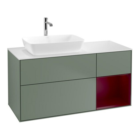 V&B Waschtischunterschrank Finion 120cm, Pl w m, Reg Peo m Lac, Oli. m Lac