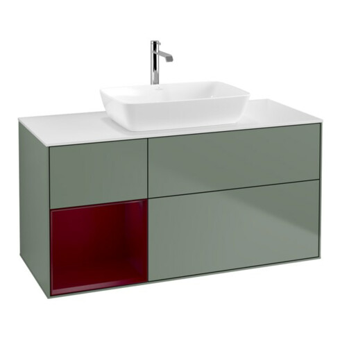 V&B Waschtischunterschrank Finion 120cm, Pl w m, Reg Peo m Lac, Oli. m Lac