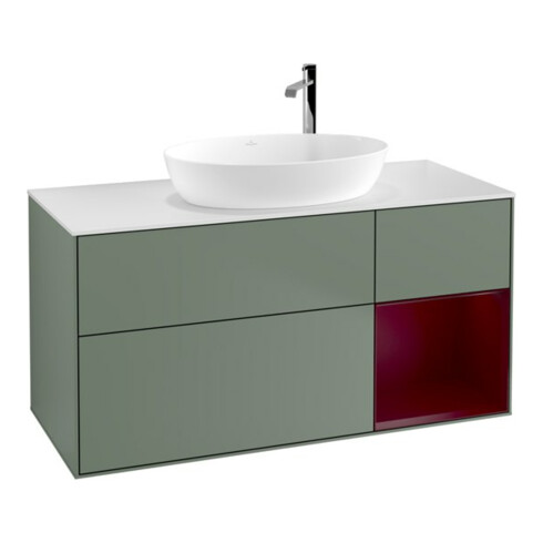 V&B Waschtischunterschrank Finion 120cm, Pl w m, Reg Peo m Lac, Oli. m Lac