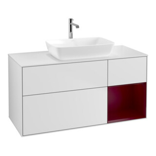 V&B Waschtischunterschrank Finion 120cm, Pl w m, Reg Peo m Lac, wh. m Lac